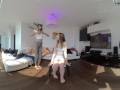 hottest double strip tease VR180 video with 2 ultra hot instagram models