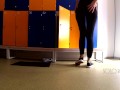 School locker room, innocent public masturbation