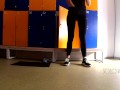 School locker room, innocent public masturbation