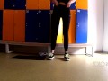 School locker room, innocent public masturbation