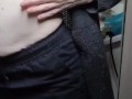Sexy milf squirting breastmilk onto mirror, beautiful big nipples