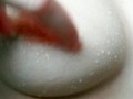 (HD) Squeezing then bouncing my natural white tits with hard pink nipples