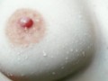 (HD) Squeezing then bouncing my natural white tits with hard pink nipples