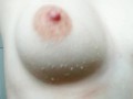 (HD) Squeezing then bouncing my natural white tits with hard pink nipples