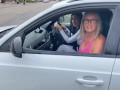 2 sluts find a stud on their day out , he takes them back to his garage 