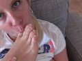 Mein bester Freund steht auf meine Füße | Geiler Footjob mit mega Facial