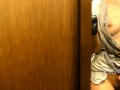 Slutty bitch can't hold back her lust and plays with pussy in fitting room, public masturbation