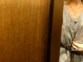 Slutty bitch can't hold back her lust and plays with pussy in fitting room, public masturbation