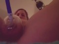 Pumped pussy squinting