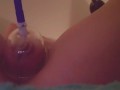 Pumped pussy squinting