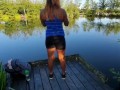 THICK BOOTY Latina in Seethrough Spandex Shorts in a Public Park - Candid Voyeur