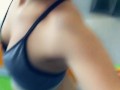 18 babe masturbates in the gym