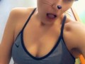 18 babe masturbates in the gym