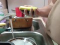 A man doing the dishes!!!   PT. 1