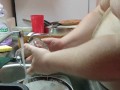 A man doing the dishes!!!   PT. 1