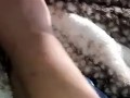 Rubbing lotion on my pretty feet
