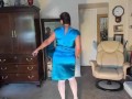 mature Latine woman dancing striptease & masturbating