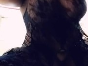 Bbw in fishnet Sits on Your Face