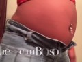 Fat Belly Busted Out Of Skirt!! 