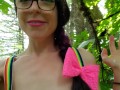 Little Cutie Uses A Dildo In The Woods