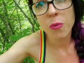 Little Cutie Uses A Dildo In The Woods