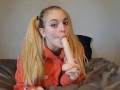 Pawg Pigtails Teen Plays With Buttplug & Dildo
