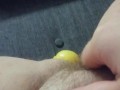 Stuffing my pussy with a lemon