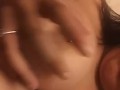 Big titty mixed babe plays with tits