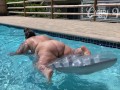 Fat Ass BBW Pool Float Struggle