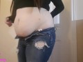 BBW GAINER TINY JEANS TRY ON AND BELLY PLAY