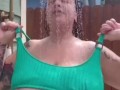 Slow Mo Titties Under An Outdoor Shower