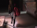 Schoolgirl Blowjob Cock Watchman and Fucking - Oral Creampie