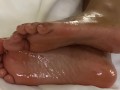 Oiled Black Feet, Masturbation, Squirting & White Cock Fucking