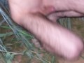 Masturbating in field