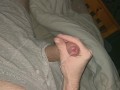 Slow motion cumshot at bedtime