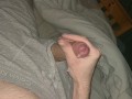 Slow motion cumshot at bedtime
