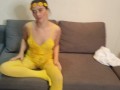 Pixiee Little strips after swallowing all of Chazzy's cum