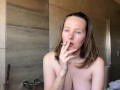 Sexy Nude Smoking In The Bathroom
