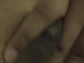 Ebony black girl sucking her own huge boobs