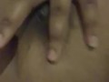 Ebony black girl sucking her own huge boobs