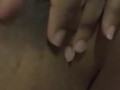 Ebony black girl sucking her own huge boobs