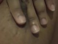 Ebony black girl sucking her own huge boobs