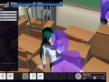 3D HENTAI schoolgirl masturbates in the classroom