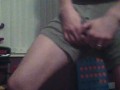 Ripping my cock from my CK boxers and shooting load