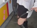 I am Pumping Gas In Public With My Tits Showing Like a Complete Slut On Display Public Flash