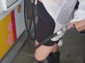 I am Pumping Gas In Public With My Tits Showing Like a Complete Slut On Display Public Flash