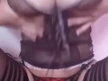 sexy asian teen in lingerie teasing tits and hairy pussy
