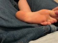 Massaging and tickling tiny size 6 teen feet