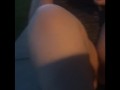 Smoking wife plays with pussy outside 