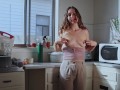 Cute Aussie Girl Fingers Herself in the Kitchen and Dirty Talks her Fantasy